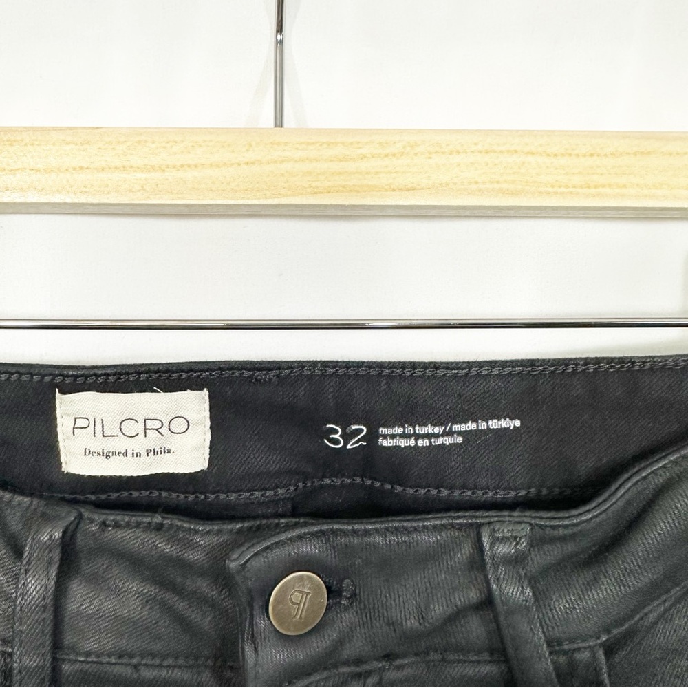 Anthropologie The Yaya Coated Kick Crop Flare Jeans in Black - Picture 9 of 12